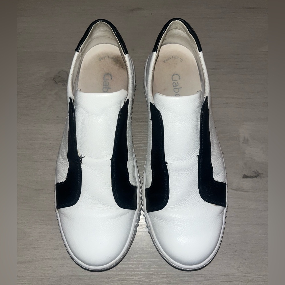 Gabor Women's White and Black Slip On